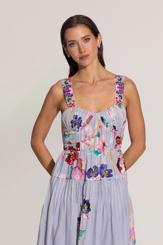 Anara multicolor ruched midi dress