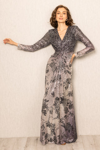 Zale gray ombre shimmering gown