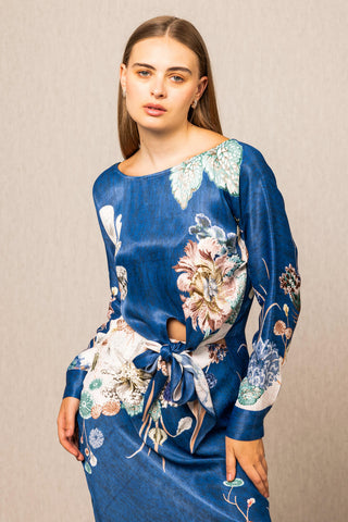 Valencia front tie blouse and skirt