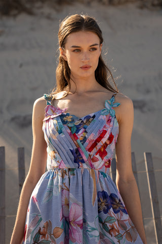 Florin multicolor pleated mini dress