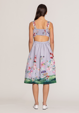Anaya multicolor scallop bodice midi dress