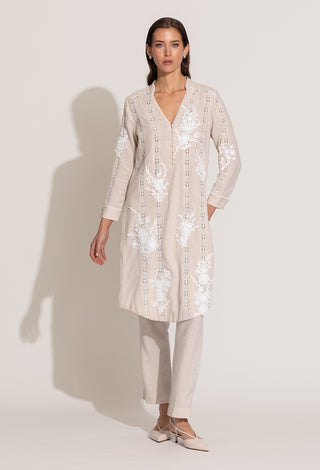 Naysa beige tunic and pants