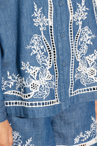 Vira blue button-down shirt