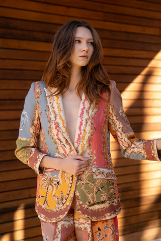 Amara multicolor collar jacket and pants