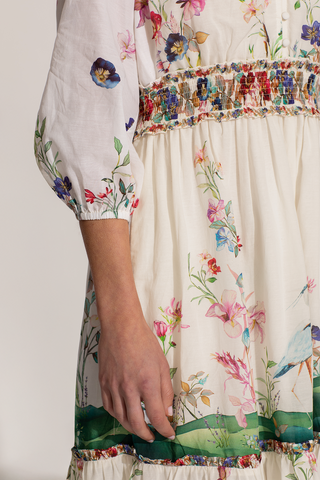 Ivy white tier midi dress