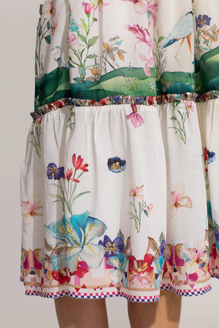 Ivy white tier midi dress