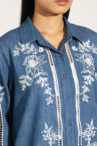 Vira blue button-down shirt