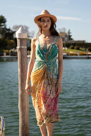 Celeste twisted midi dress