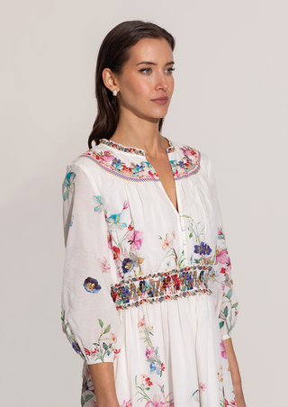 Ivy white tier midi dress