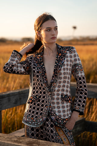 Aurora knotch collar jacket and pants