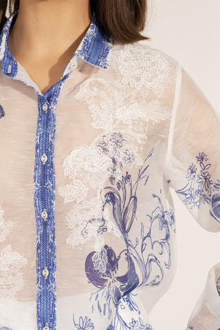 Luma blue button-down shirt