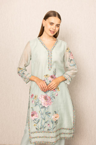 Sage green oraya tunic and pants