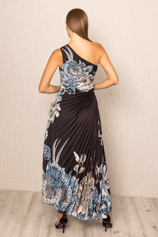 Amelia asymmetric pleated dress