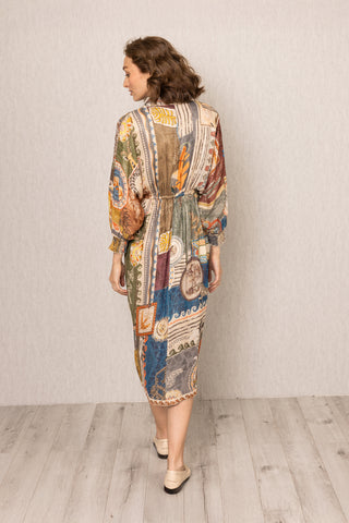 Multicolor nowra kimono wrap dress