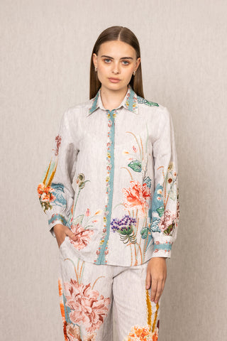 Multicolor bora buttondown shirt and pants