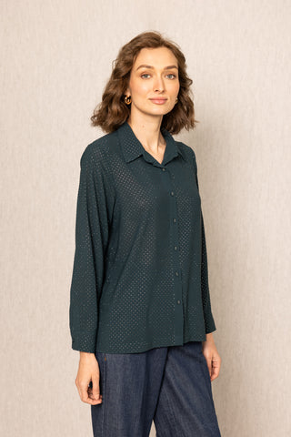 Bottle green bern buttondown shirt