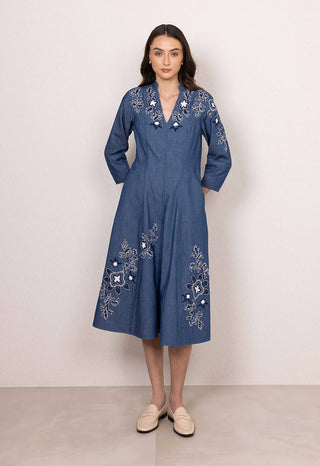 Vireo panel midi dress