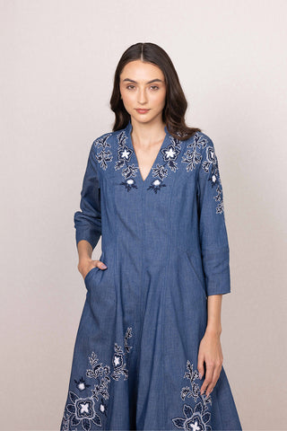 Vireo panel midi dress