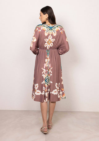 Arelis v neck midi dress