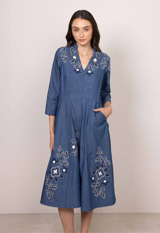 Vireo panel midi dress