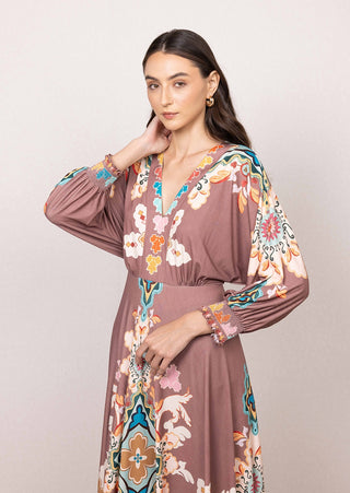 Arelis v neck midi dress
