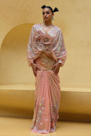 Ambrose draped skirt and cape blouse