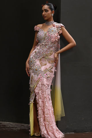 Solai butterfly structured pre-draped sari