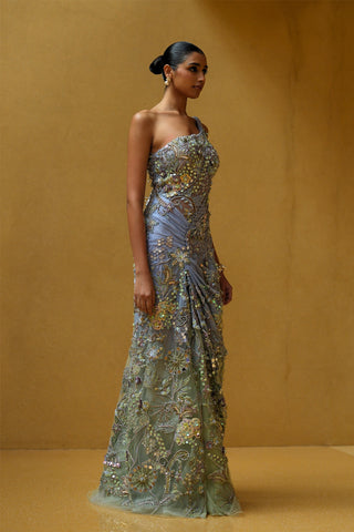 Mirae corset draped dress