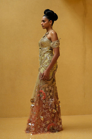 Oraya one-shoulder draped dress