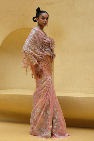 Ambrose draped skirt and cape blouse