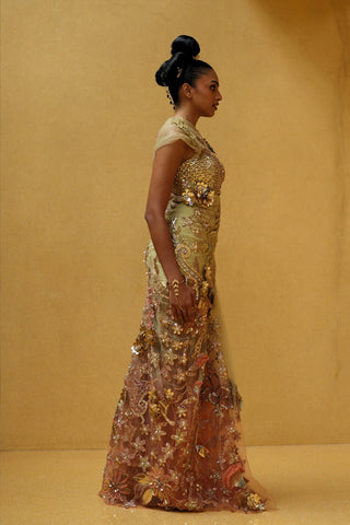 Oraya one-shoulder draped dress