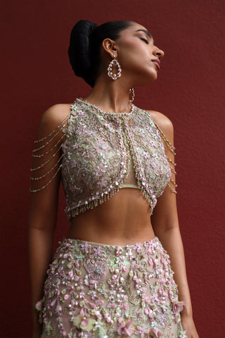 Sakura embellished pink lehenga and blouse