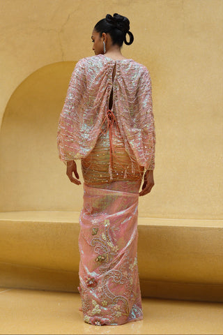 Ambrose draped skirt and cape blouse