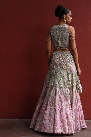 Sakura embellished pink lehenga and blouse