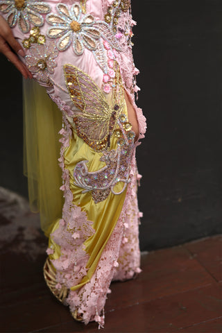 Solai butterfly structured pre-draped sari