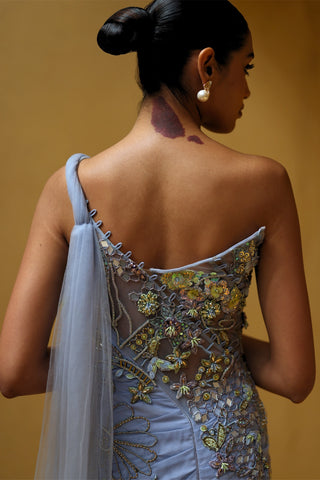 Mirae corset draped dress