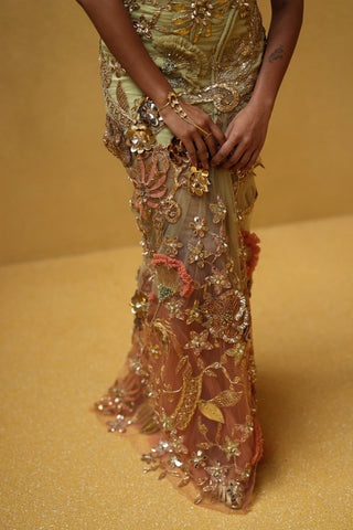 Oraya one-shoulder draped dress