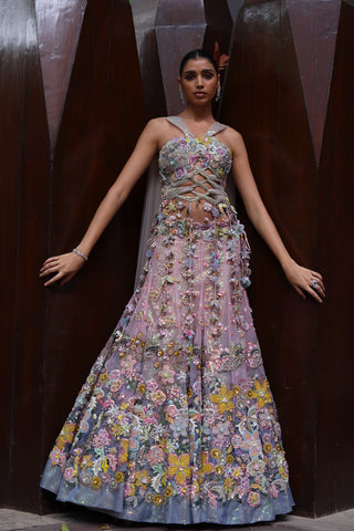 Sora tasselled lehenga and blouse