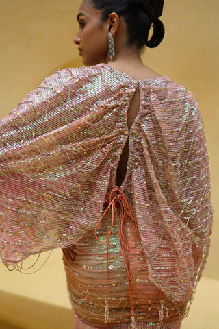 Ambrose draped skirt and cape blouse