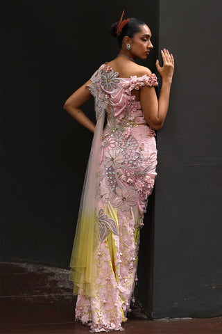 Solai butterfly structured pre-draped sari