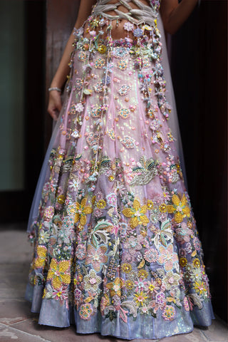 Sora tasselled lehenga and blouse
