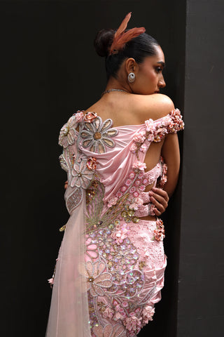 Solai butterfly structured pre-draped sari