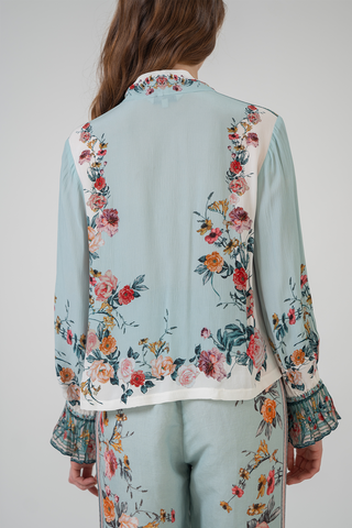 Isola multicolor neck tie blouse and pants