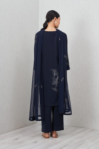 Tara navy blue tunic set
