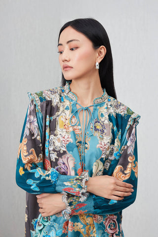 Venari neck tie blouse