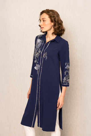 Navy blue jovia tunic and pants