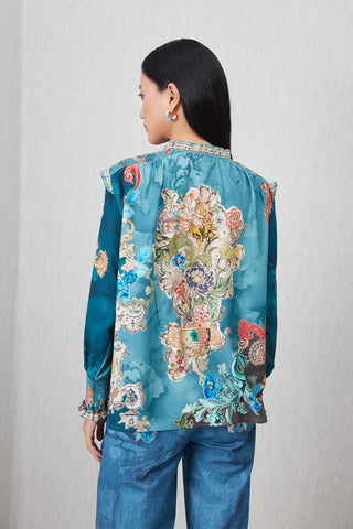 Venari neck tie blouse