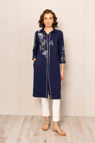 Navy blue jovia tunic and pants