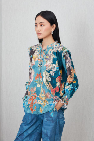 Venari neck tie blouse