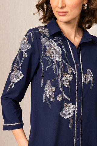 Navy blue jovia tunic and pants